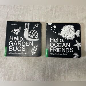High Contrast Baby Garden Bugs and Ocean Friends Books